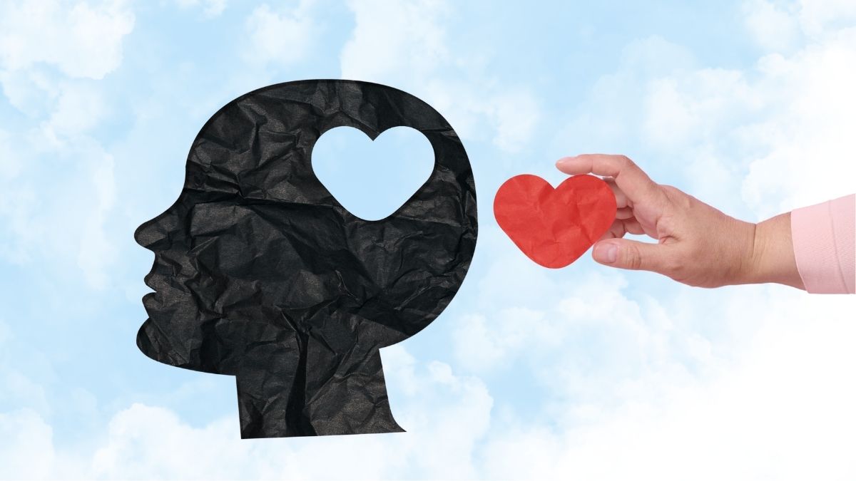 head profile and heart